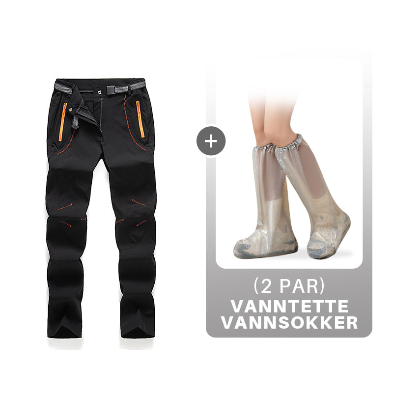 Vindtett vanntett, varm, elastisk midje turbukse-35