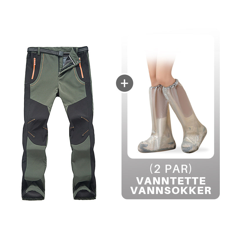 Vindtett vanntett, varm, elastisk midje turbukse-32