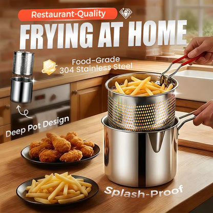 🍳✨ Commercial grade 304 stainless steel multi-function fryer (Frying, Frying, Toasting) 🍟🍤