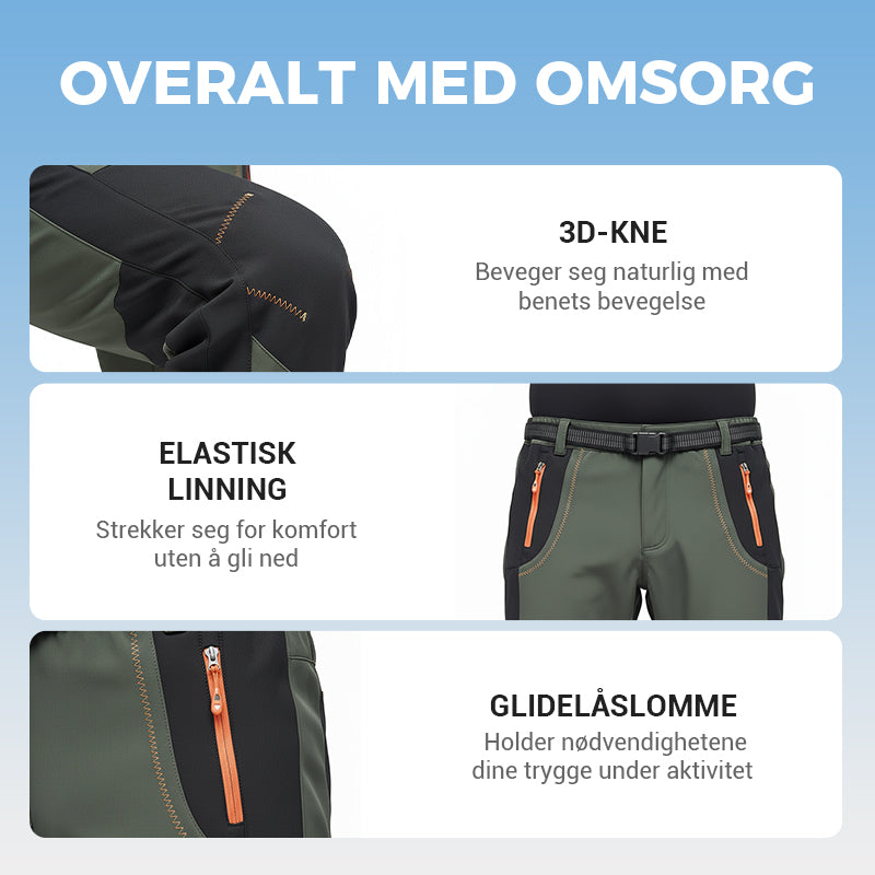 Vindtett vanntett, varm, elastisk midje turbukse-5