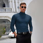 🔥Langermet T-skjorte med høy hals og slim fit for menn-2