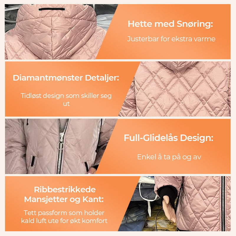 Fasjonabel parkacoat med høy hals og hoftelengde for kvinner-10