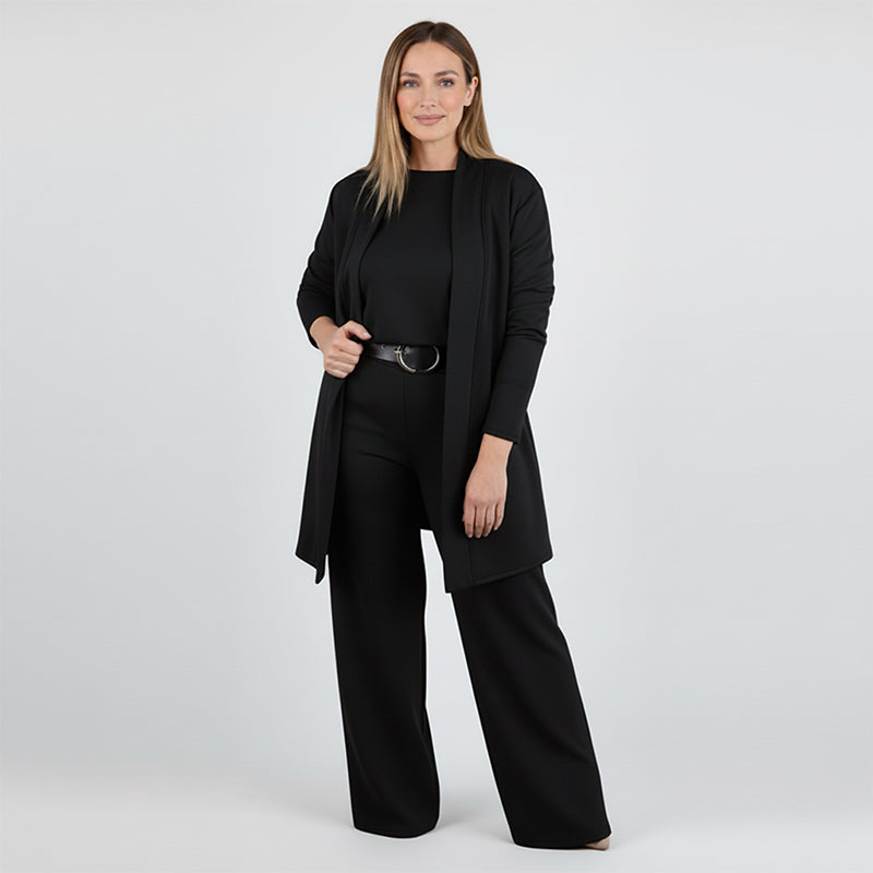 ⏳Tidsbegrenset spesialtilbud⏰Elegant 3-delt sett med lang cardigan, topp og bukse💞-18