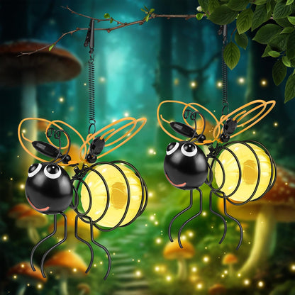 🎁🐝 Висяща слънчева лампа за външно осветление във формата на пчела – Включва се автоматично, не е необходим захранващ кабел – Плащане при доставка 🌸✅