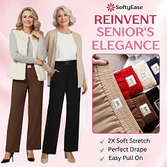 Drapert stretchbukse med høy midje og pull-on-design – Elegant, myk og figursmigerende ✨🌷