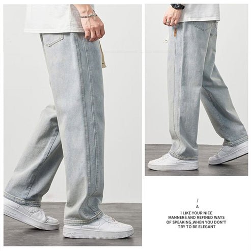 💥⏳HOT SALE🎁Løse, rette jeans for menn👖💥-1