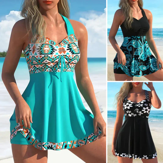 🔥Специална цена за последния ден £13.99!  !⚡ПРОДАДЕНИ СА 50 000+!👙Горна част с презрамки &  Монтиран Плуване Шорти Разделим Бански костюм 