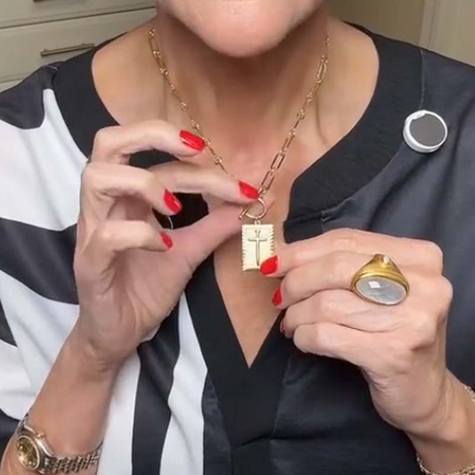 クロスペンダント ペーパークリップチェーン ネックレス