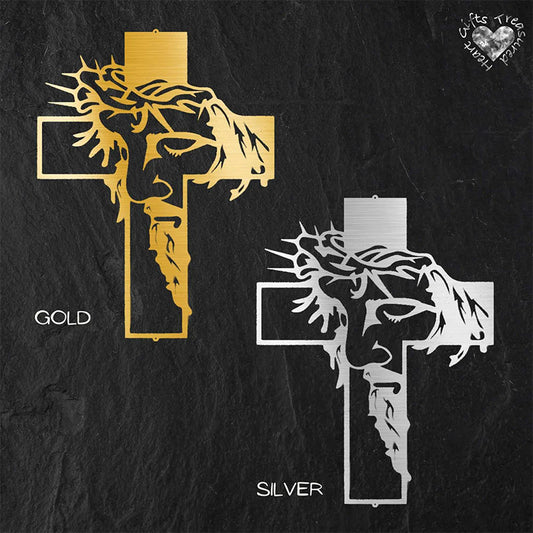 イエスの十字架 金属製サイン キリストの壁飾り