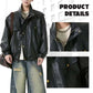 🧥カジュアルなフェイクレザーのボタンダウンジャケット