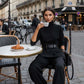 Elegant turtleneck-top og høyt liv-bukse til kvinner – Med gratis belte ✨👚👖