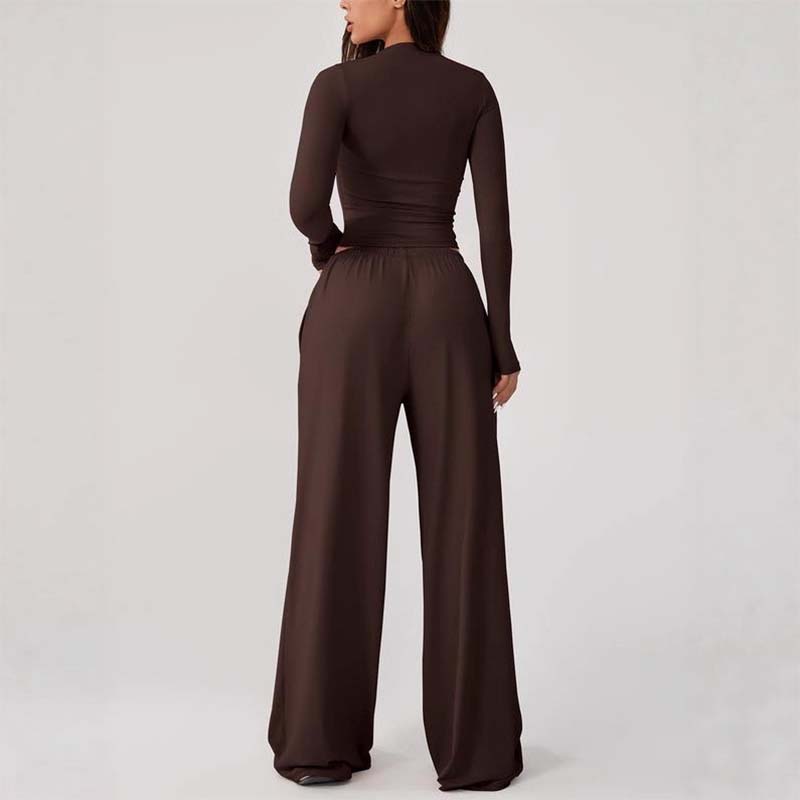 📢📢 49% rabatt🔥 | Chique crop top og vide bukser med snøring for kvinner-2