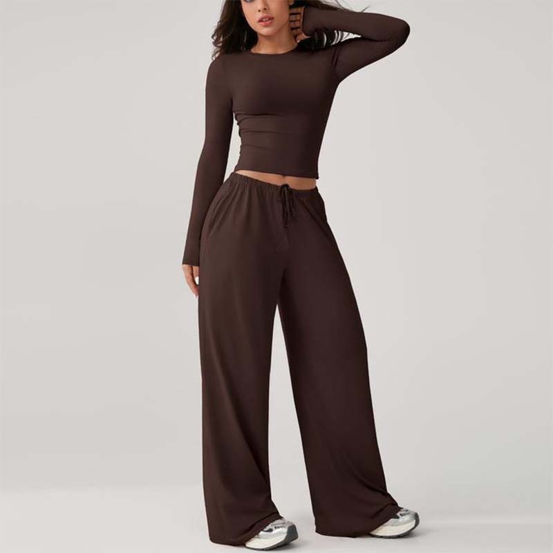 📢📢 49% rabatt🔥 | Chique crop top og vide bukser med snøring for kvinner-6