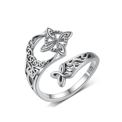 Geometric Cross Hollow Open Ring