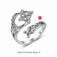 Geometric Cross Hollow Open Ring