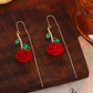 🌹✨ Red Rose Crystal Stud Earrings – Lightweight and Adjustable – Pay on Delivery ✅