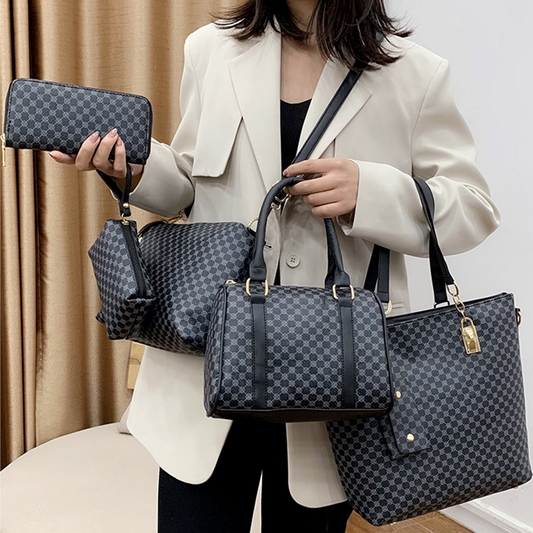 🔥👜 50% ОТСТЪПКА｜Комплект от 6 чанти от изкуствена кожа – класически, издръжливи и лесни за почистване – плащане при доставка ✅