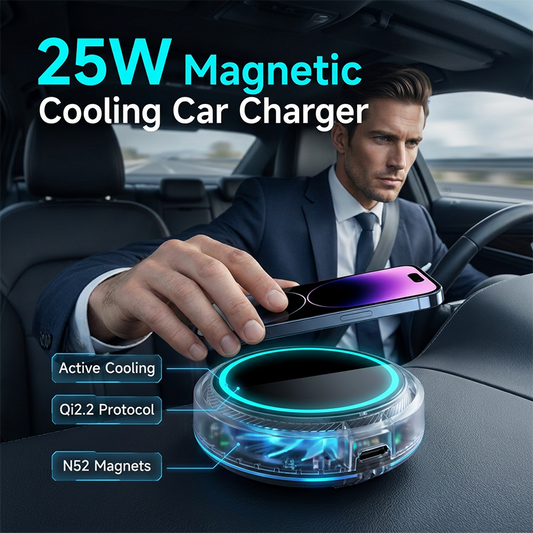 🔋🧲 Magnetická nabíjačka do auta (s chladiacim ventilátorom) – Bezpečné upevnenie – Platba na dobierku ❄️✅
