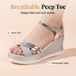 👡🌬️ Women's Open-Toe Ankle-Strap Wedge Sandals – Height-Enhancing & Comfortable – Pay on Delivery ✨✅