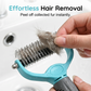 🐾🧹 Double-Sided Pet Shedding Brush (For Cats and Dogs) – One side removes loose hair, the other detangles – Pay on Delivery ✨✅