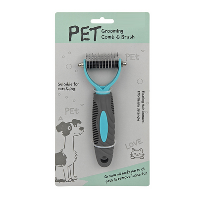 🐾🧹 Double-Sided Pet Shedding Brush (For Cats and Dogs) – One side removes loose hair, the other detangles – Pay on Delivery ✨✅