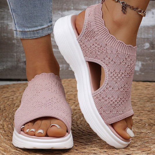 👡🌬️ Women's Breathable Knit Platform Sandals – Lightweight and Soft – Pay on Delivery ✨✅
