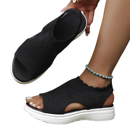 👡🌬️ Women's Breathable Knit Platform Sandals – Lightweight and Soft – Pay on Delivery ✨✅