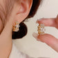 ✨🌸 Sparkling Floral Cluster Hoop Earrings – Crystal flowers arranged in a delicate, graceful cluster – Cash on Delivery ✅