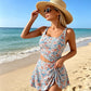 👙☀️ Комплект бански от потник + пола с връзки отстрани – Регулируеми презрамки, висока талия, прилепващ към корема – Плащане при доставка 🌊✅