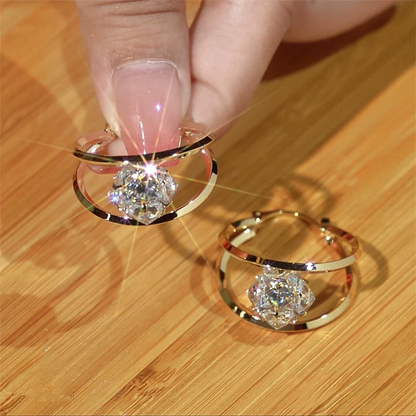 💎✨ Double-Circle Sparkling Zircon Ball Earrings – Radiant and Elegant – Cash on Delivery ✅