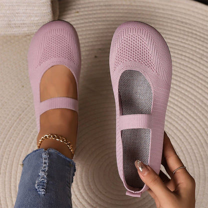 👟🌬️ Дамски дишащи плетени равни обувки – Меки и дишащи, удобни дори след дълги разходки – Плащане при доставка ✅