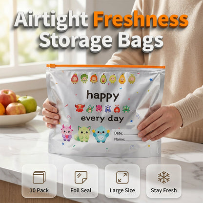 🥦❄️ 10-piece reusable aluminum foil bag – Leak-proof closure and perfect freshness ️🥩✨