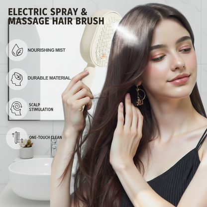 🌬️🌿 Electric Spray and Massaging Hairbrush – Smooth, Hydrated Hair at the Touch of a Button 💧💆‍♀️