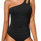 🔥 S-2XL 🍀 Costum de baie dintr-o singură piesă, cu o singură bretelă, pentru femei 🏖️👙