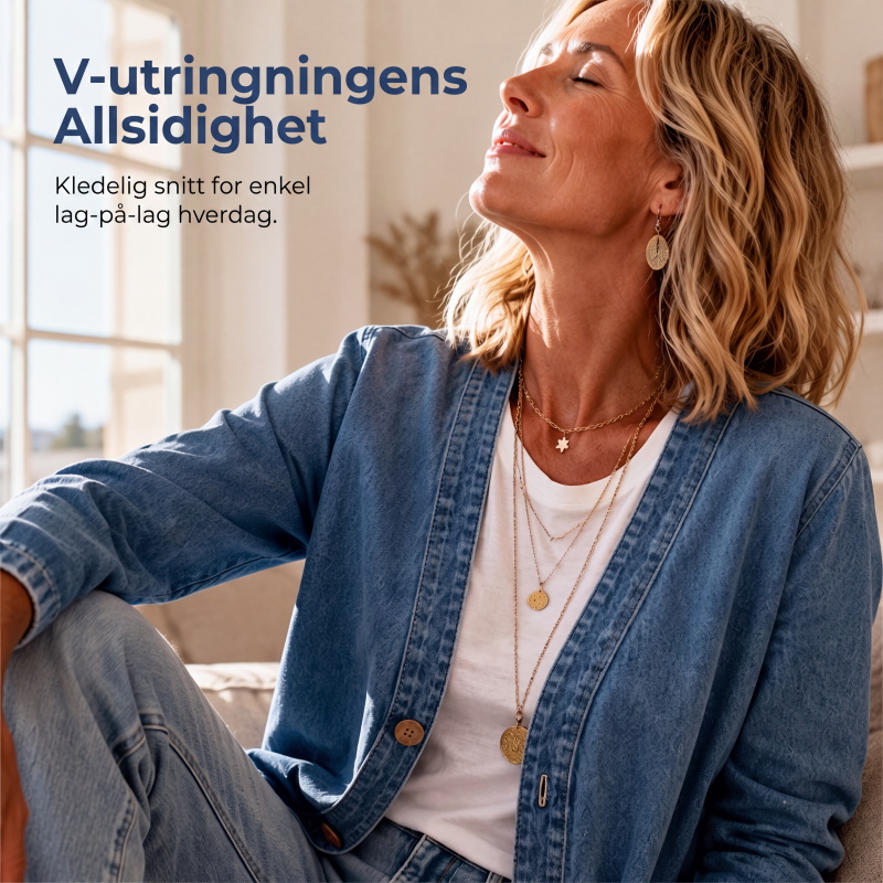 Dame uformell kragesløs knyttet cardiganjakke-2