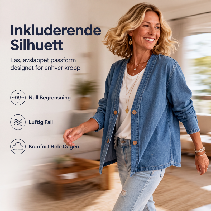 Dame uformell kragesløs knyttet cardiganjakke-3