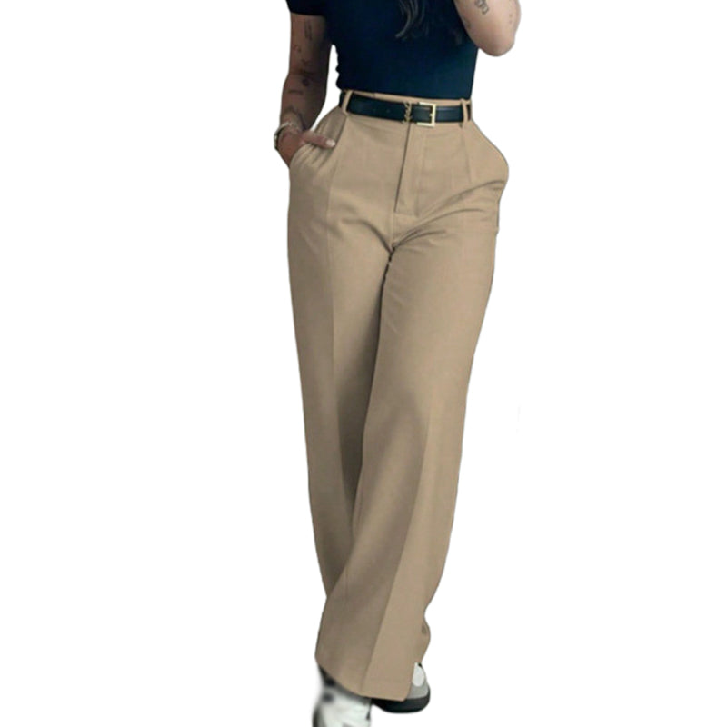Uformelle høybente rettbukser for kvinner-14