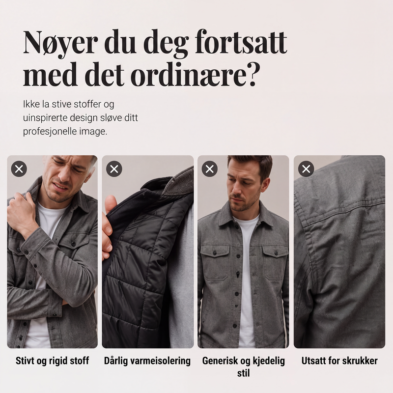 Jakke i semsket skinn for menn med rutemønster-1