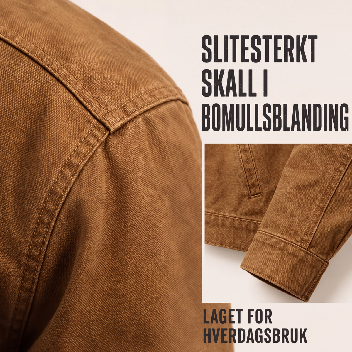 Arbeidsjakke med hette og plysjfôr for menn-4