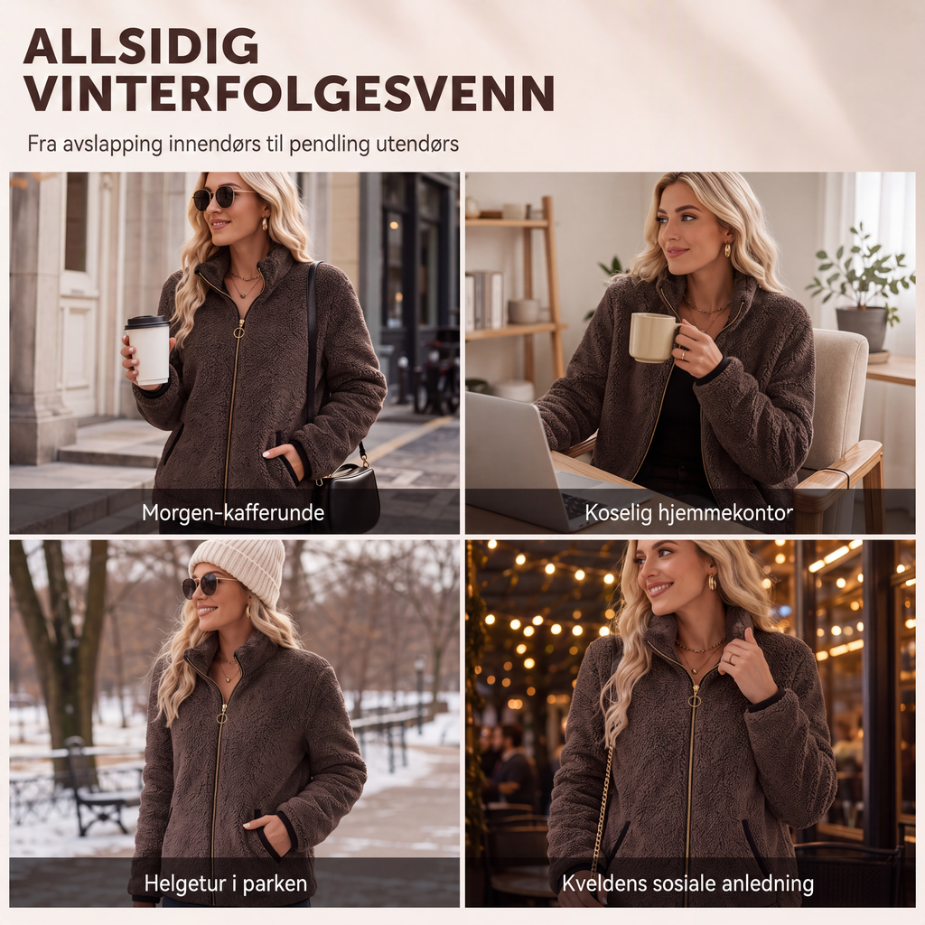 Dame uformell glidelåsgenser jakke-4