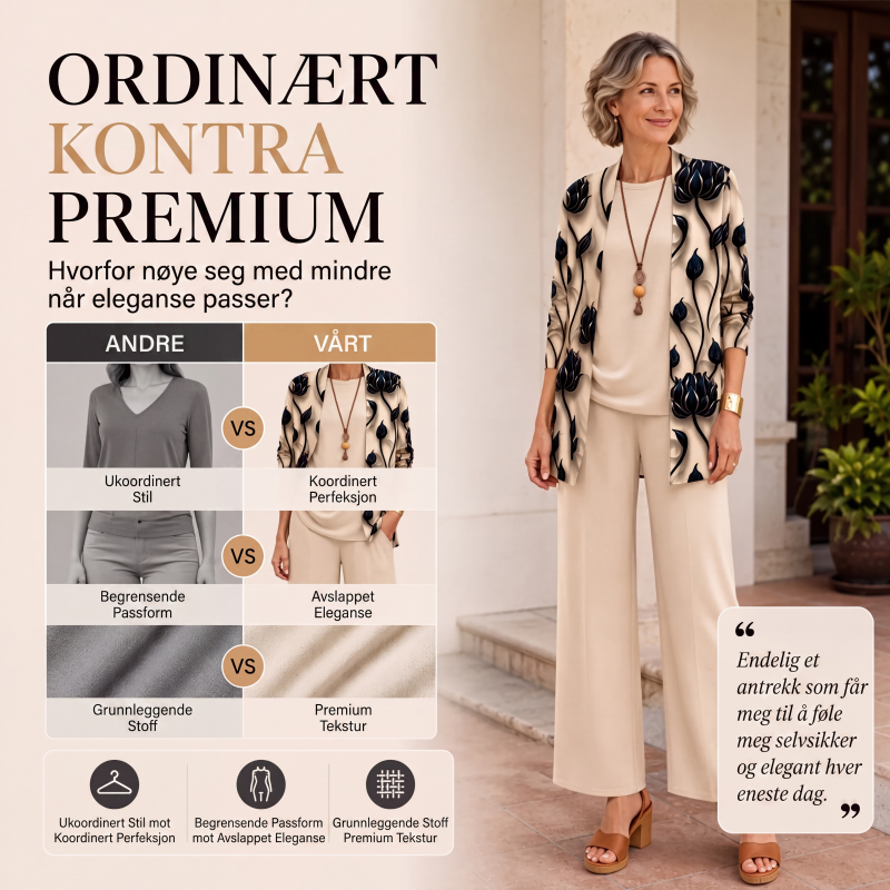 Elegant trykt 3-delt sett for kvinner-3
