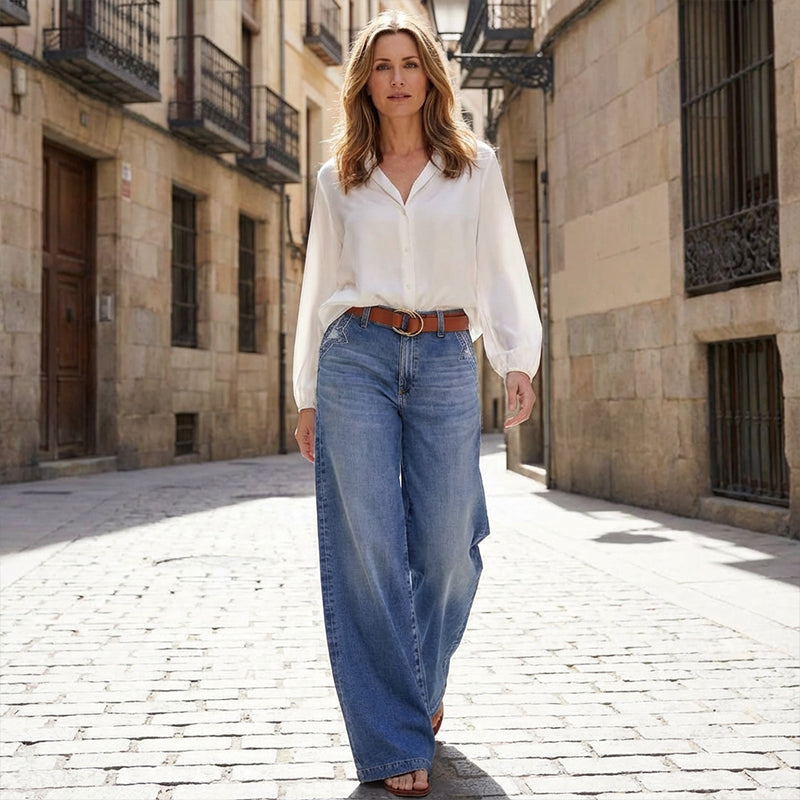 ⏳Time-Limited Special⏰Women's Vintage High-Waist Wide-Leg Jeans-4
