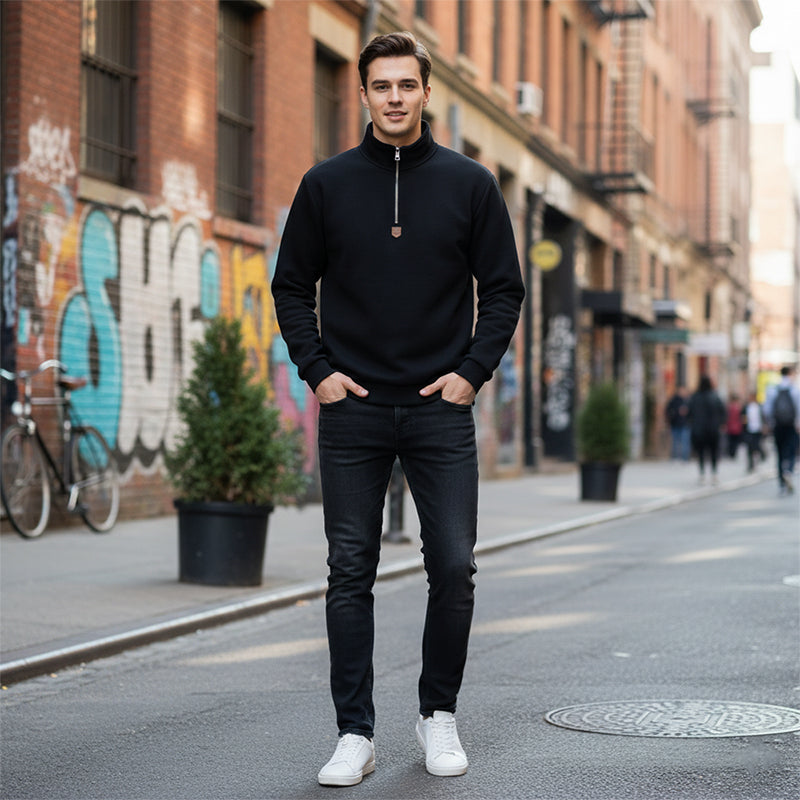 Gensre for menn med stående krage og kvart glidelås-3