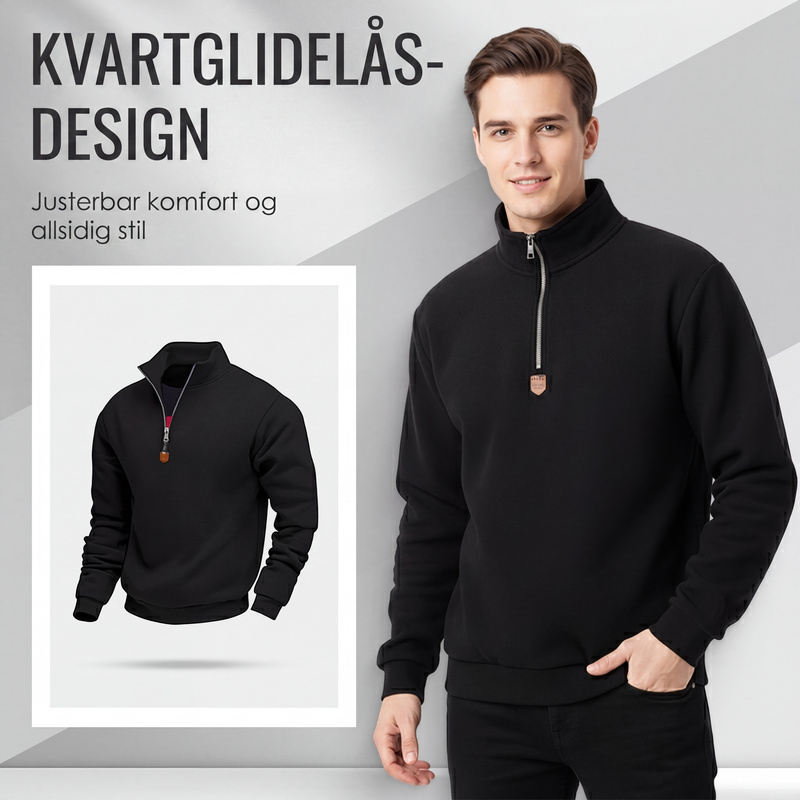 Gensre for menn med stående krage og kvart glidelås-4