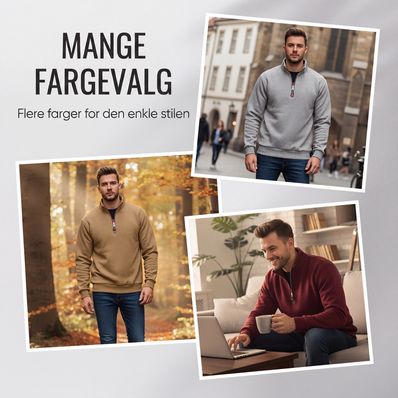 Gensre for menn med stående krage og kvart glidelås-8