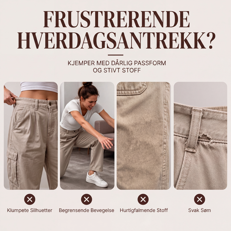 ✨ En flatterende hverdagsstil | Utility-bukser for damer med rette ben og forsterkede sømmer-1