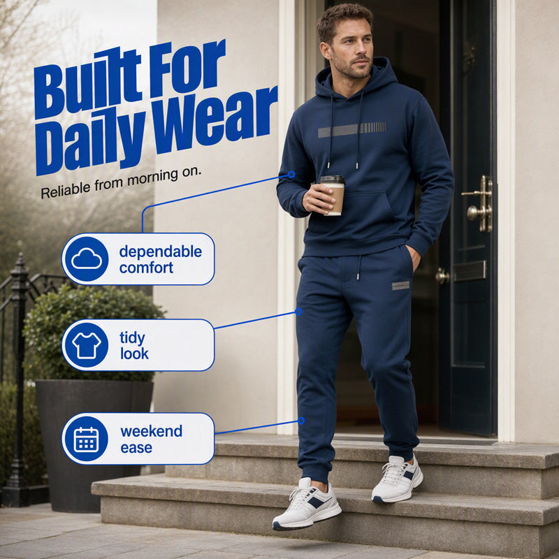 ✨Hettegenser og joggebukse for menn – 2-dels sett – Koselig, komfortabel og uanstrengt casual-4