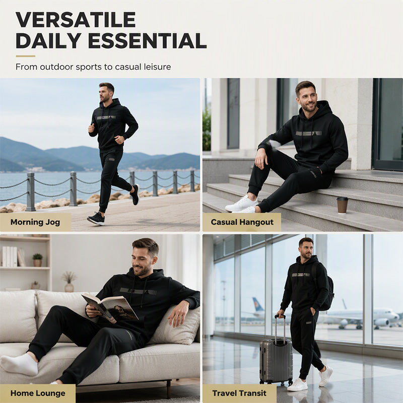 ✨Hettegenser og joggebukse for menn – 2-dels sett – Koselig, komfortabel og uanstrengt casual-6