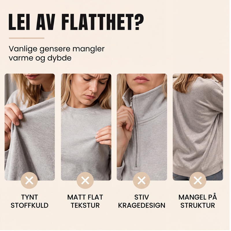 Damegenser med halvt glidelås og kabelstrikk-2