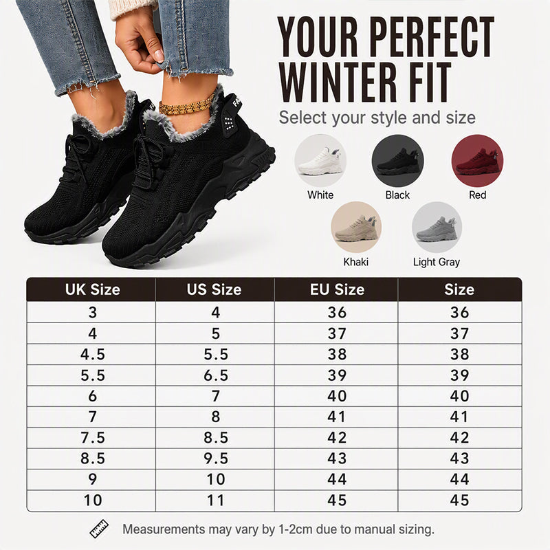 Dame Varme Vinter Strikkede Sneakers-5